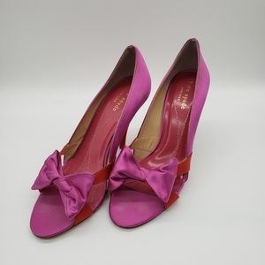 Kate Spade Hot Pink Satin Heels
